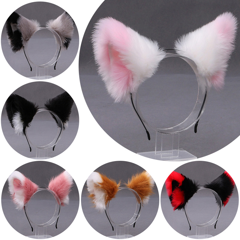 Women Knight Accessories - Serre-tête en peluche oreilles de chat