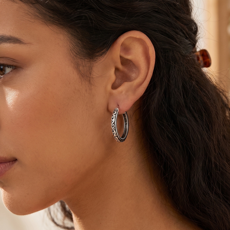 Boucles d'oreilles en argent S - Statement Earrings Oversized avis et prix